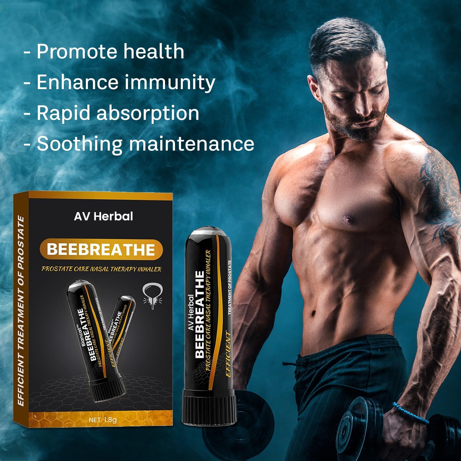BeeBreathe | Prostate Care Nasal Therapy Inhaler | Supports Urinary Function, Immunity, Energy & Prostate Health | Natural Support for Men's Vitality